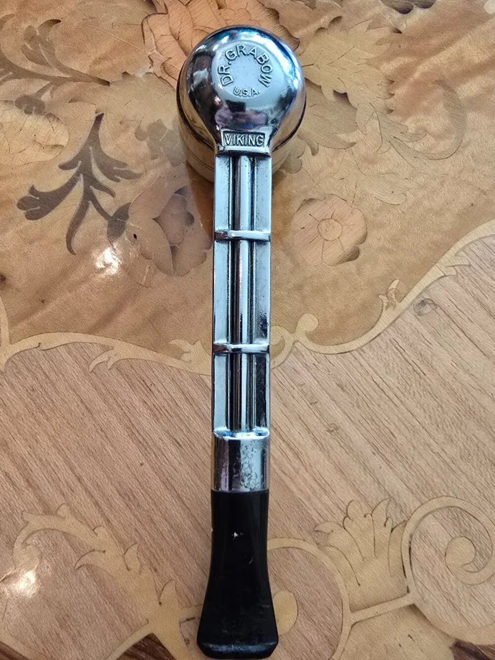 Dr. Grabow Viking - Vintage Chrome & Ceramic Pipe, Made in USA, Collectible - Picture 7 of 7